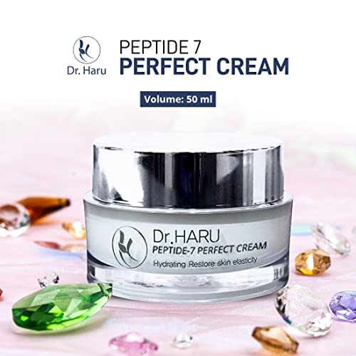 Dr. Haru Dr. Haru Peptídeo-7 Perfeito Antienvelhecimento e Creme Facial Hidratante, Hidratante Anti Wrinkle Face Minimiza linhas finas para uma pele radiante, creme de dia e noite sem crueldade-50ml