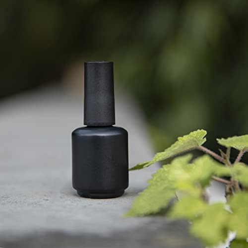 Garrafas de esmalte em gel vazio Agidea, garrafas de esmalte vazias de 15 ml com escova preto fosco, opaco redondo