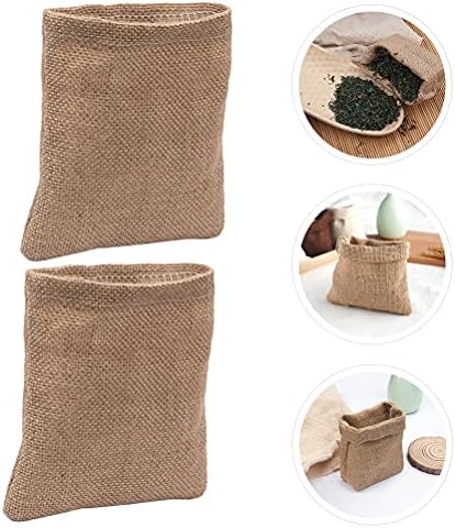 2pcs Premium Small Gunny Bags Sacos de linho criativos sacos de armazenamento de linho simples para casa/parede/cozinha/decoração