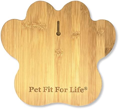 Pet Fit for Life - Placa de charcutaria de bambu natural em forma de pata - placa de corte de madeira/quadro de queijos com 4 espalhadores