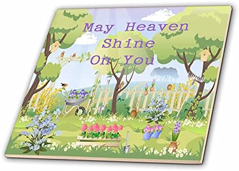 Imagem 3drose de May Heaven Shine on You Words Over Garden and Trees - Tiles