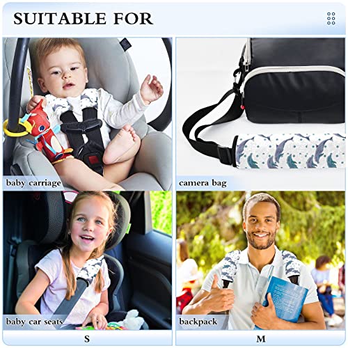 Tampas de alça de assento de carro de golfinhos para bebês crianças 2 pcs tiras de assento de carro almofadas de almofada
