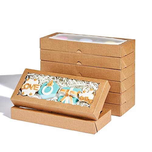 JCXGRVC 4pcs 12 x 5 x 1,5 polegadas Caixas profissionais de biscoitos, embalagens de caixa de biscoitos, alta visibilidade