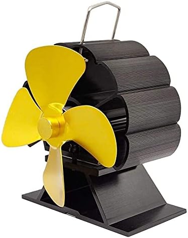 Lareira Radiator Energy Saving 4 Blade Stove Fan - Fan silencioso de madeira de madeira/tronco de madeira - Circulação de calor