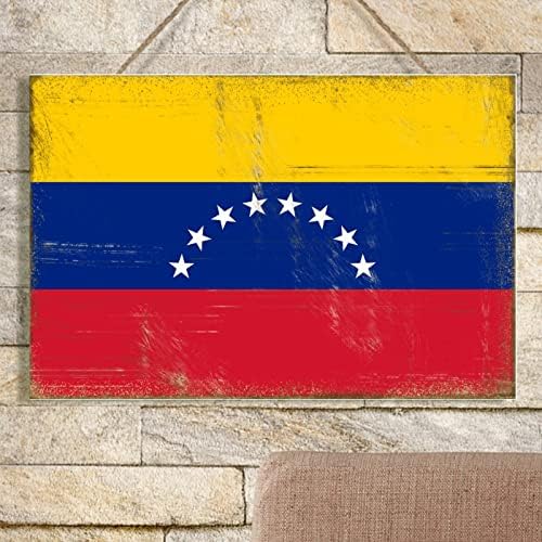 Venezuela Bandeira Placa de parede de madeira Venezuela Signo pendurado Fazenda Fazenda Rússica Bandeira Nacional Paletes