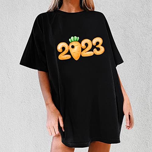 Manga curta das mulheres pretas 2023 Crewneck Gráfico Casual Casual Camiseta Camisa de Summer Fall For Girls ZF ZF XXL