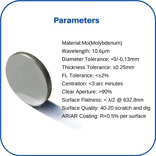 CNCOLETECH MO Mirror 3pcs Diã: 25mm para o gravador de corte/cortador de gravura a laser de CO2 80W 100W 130W 150W 180W