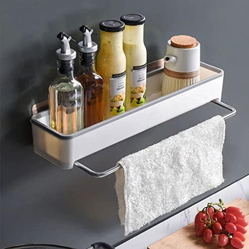 Xjjzs banheiro prateleira toalha rack de cabide retrátil chuveiro shampoo rack de banheira rack de armazenamento de cozinha cesta de cesta branca