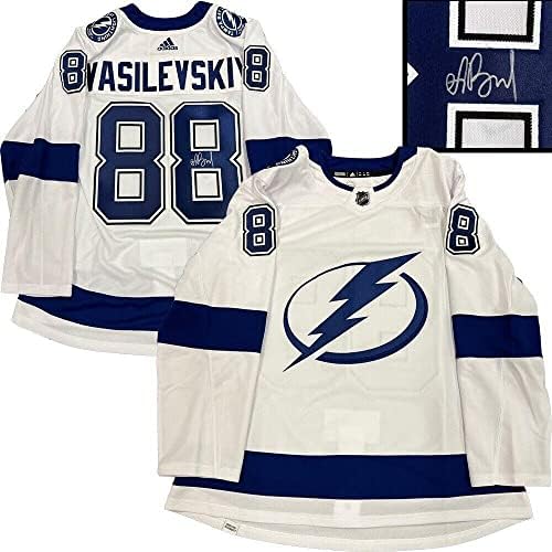 Andrei Vasilevskiy assinou Tampa Lightning White Adidas Pro Jersey - Jerseys autografados da NHL
