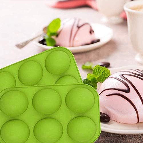 2PCs Mold de silicone semi-circular de 6 pcs, molde de cozimento de bolo de bomba de chocolate quente, usado para fazer