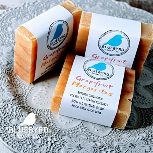 Bluebyrd Soap Co. Barra de sabão margarita para mulheres | Vegan - tudo natural | Sabão de mão e corpo feito com aloe, argila de caulim e óleos essenciais naturais misturados