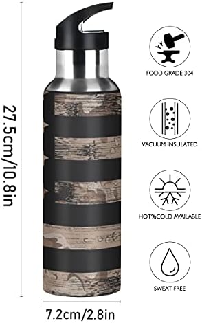 Yasala Water Bottle US Camo estrelas e listras de café Térmito de aço inoxidável Recipiente de bebida isolada de aço 20 oz com tampa