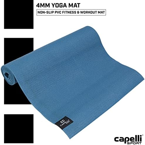 Capelli Sport Yoga Mat non Slip, Todo objetivo PVC Memória Fitness and Workout tapete, azul, 7 mm