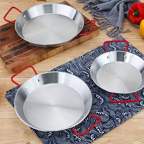 Cabilock Fondue Pote Set Paella Pan Pan Pan Pan Pan de Aço Antelhado Com Double Manifas para Pan Pan para Frango e Restaurante