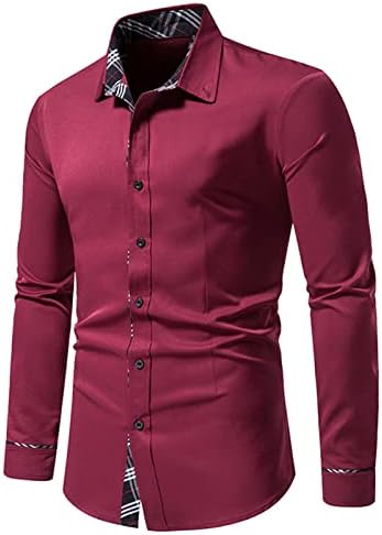 Moda Básica de Moda Básica Relaxada Camisas Camisas Simples Bloco de Camisa de Manga Longa de Manga Longa Blata de Negócios