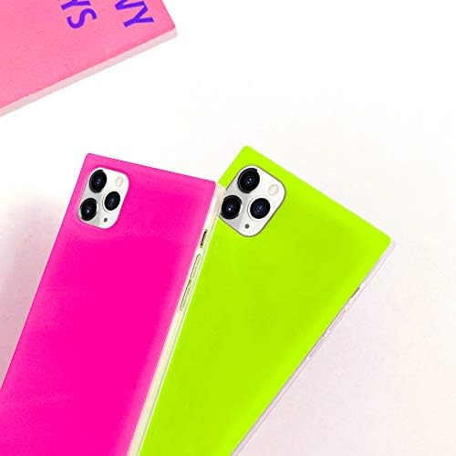 Omorrero para quadrado iPhone 11 Pro Case for Women Girls Neon, Brigt Brigt Fluorescência Luxo Luxo flexível suave TPU TPU