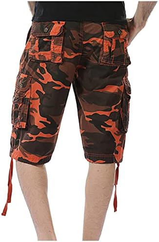 Shorts de camuflagem homens 3/4 ajuste solto abaixo do joelho Capri Cargo curto de vários bolsos versáteis shorts de