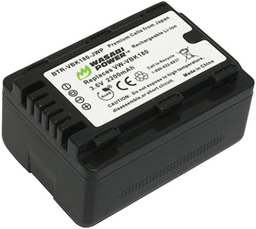 Bateria de energia Wasabi para Panasonic VW-VBL090, VW-VBK180