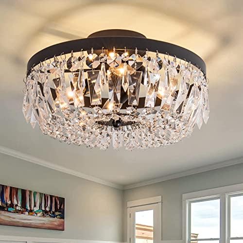 KSRYSZCQ MODERN CRISTAL TETELHING LUZ, 4 LUZ MODERN BLACE BLACK MONTAGEM LUZ