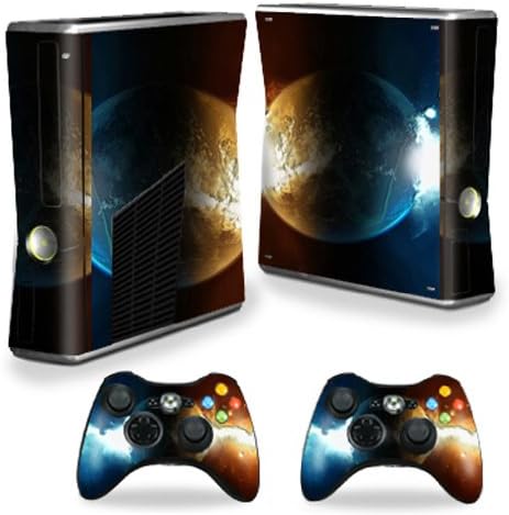 MightySkins Skin Compatível com Microsoft Xbox 360 S Slim + 2 Skins de controlador Skins Wrap Skins Saturn