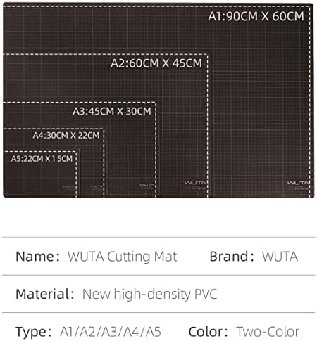 Wuta Auto-cura de tapete de costura, novo tapete de corte de tecido, tábua de costela de couro tapetes de mesa de costura A5