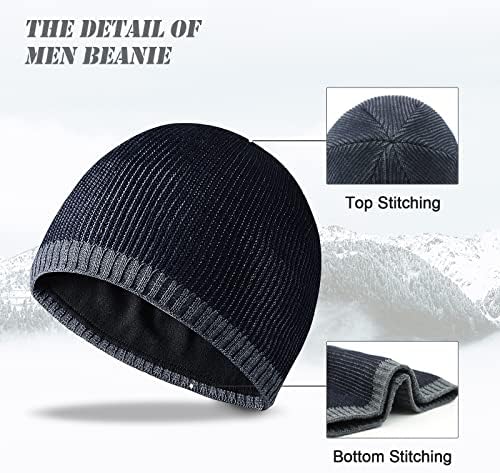 Xiaohawang chapéus de gorro de inverno para homens com nervuras de malha