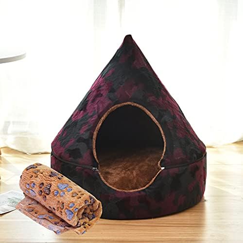 Cama de gato Comeone para gatos internos, lavável máquina, camas de gato para gatos internos ou cães pequenos, filhote, gatinho, gatinho, coelho, anti-deslizamento e fundo resistente à água, roxo, l