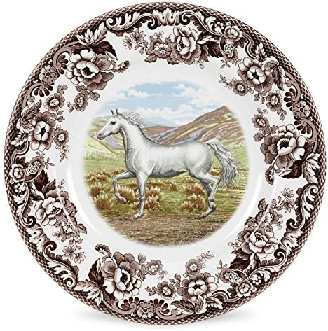 Plato de jantar da floresta de Spode, cavalo árabe, 10,5 ”| Perfeito para o Dia de Ação de Graças e outras ocasiões