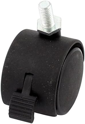 Aexit Office Chair Casters 8mm Conector de linha do conector de roda dupla roda giratória Placa de freio Casters Castro preto