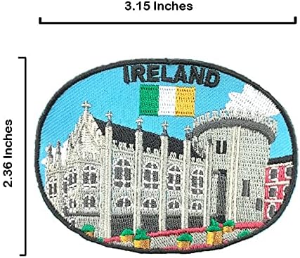 A-One 2 PCS Pack- St. Patrick's Cathedral Patch+Irlanda Flag Pin, marco de Dublin, costura em remendo, ferro em bordado,