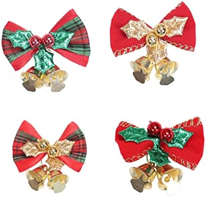 NC Red Christmas Bow Christmas Decoration Mini Bow Bell Wreath Wrinal