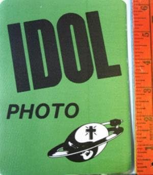 Billy Idol 1986 Tour nos bastidores da foto verde
