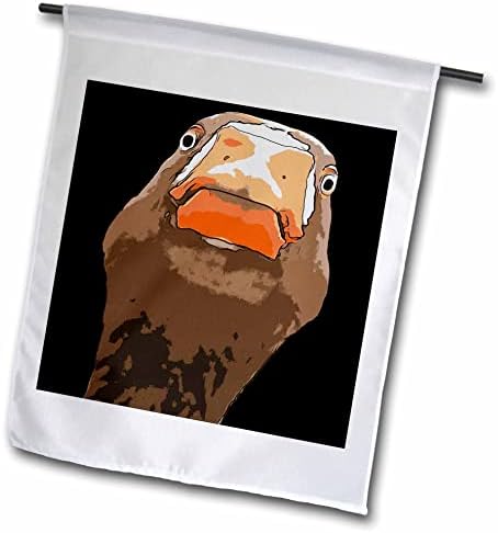 3drose Brown Duck com estilo de desenho animado de rosto expressivo nerd - bandeiras