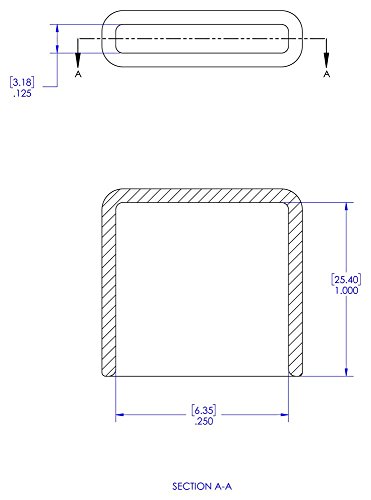 CAPLUGS 99192074 Tampa de acabamento retangular plástica com punho de extremidade plana. VRF-125X250-16, vinil, comprimento