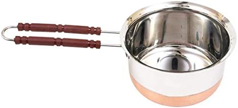 Panela de aço inoxidável com panela de utensílios de cozinha com fundo de cobre com manípulo resistente ao calor use utilidade