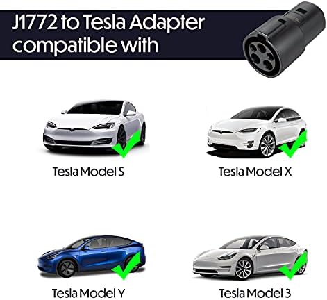 Pacote Lectron - Placete Face para Tesla Gen 3 Wall Connector & J1772 para Tesla Charging Adaptador 60 amp / 250v CA