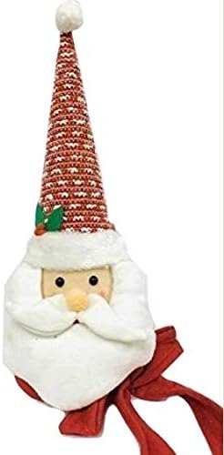 ToBer Santa Cone Christmas Tree Topper com decoração de arco de 20 polegadas