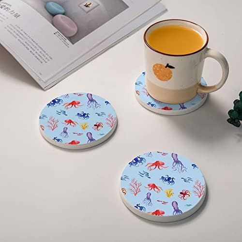 Coasters para bebidas Conjunto de 4 polvo aquarela absorvente diatomita xícara de coaperra de coaperra Proteção de arranha