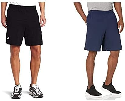 Russell Athletic Men's Relaxed Fit 9 Algodão com bolsos, cintura elástica ajustável, tamanhos S-4x