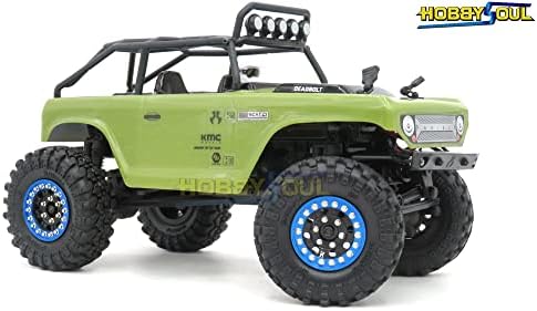 Hobbysoul 4pcs 1.0 rodas de bloqueio e 1,0 pneus, rodas preto/azul 1/24 Peso: 33g para 1/24 RC CRAWLER AXIAL SCX24 90081 AXI00001