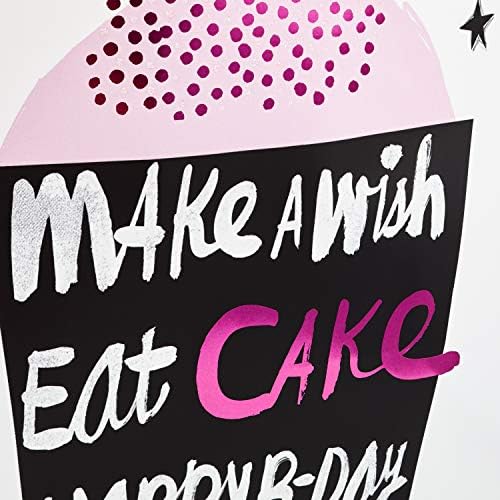 Sacos de presentes Hallmark Sorteamento com papel de seda - cupcake rosa e preto, sapatos, flamingo para aniversários, dia das mães,