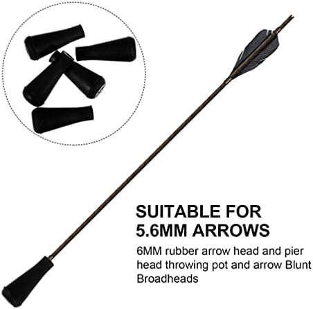Besportble 10pcs Arqueiras de borracha macia de 6 mm de arco e flecha de caça às dicas de segurança preto