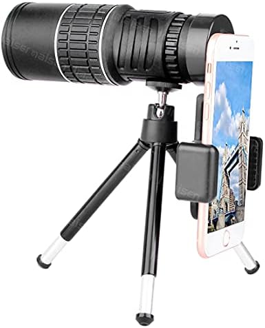 12x50 Monocular do telefone celular de alta potência com titular de smartphone e tripé Bak4 prisma óptica zoom duplo foco monocular