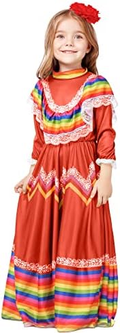 Vestido mexicano para meninas vestido mexicano tradicional Cinco de Mayo Fiesta Dress Folklorico Dress para crianças