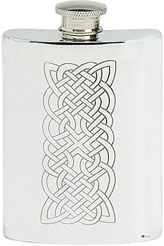 Frasco de quadril de corda celta 6 onças de pewter parafuso de forma de rim de estanho gravável Gravável
