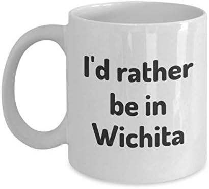 Prefiro estar em Wichita Tea Cup Viajante, amigo do trabalho, presente Kansas Travel Mug Present