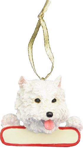 Animais de E&S Westie Ornament White Papains's Pals com placa de nome personalizada Um grande presente para os amantes