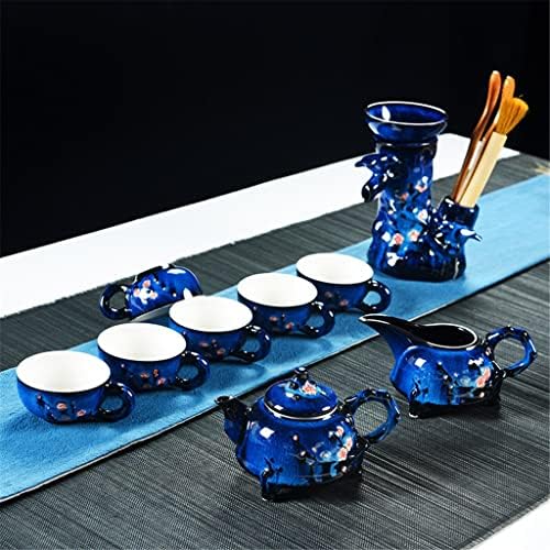 Ccbuy marinho azul jade bule de chá doméstico pintado à mão bule de chá de cerâmica kung fu jato de chá retrô single pote