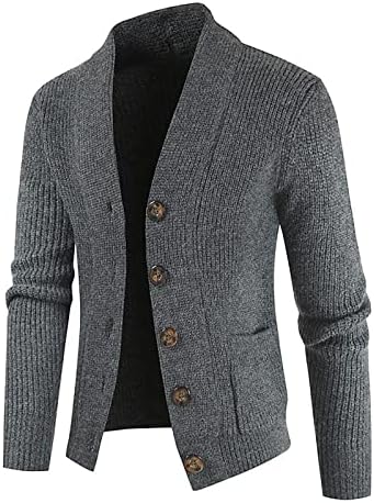 Sweter masculino etono e inverno Moda de moda solta cardigã quente camisola de lapela de malha de maconha suéter