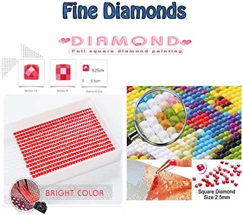 Kits de pintura de diamante para adultos, flor de diamante de flores para crianças iniciantes diy 5d tinta por números, broca completa